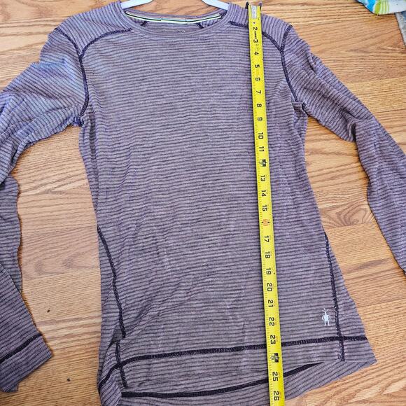 Smartwool Purple Long Sleeve Striped Thermal Top Size Large - Picture 5 of 5